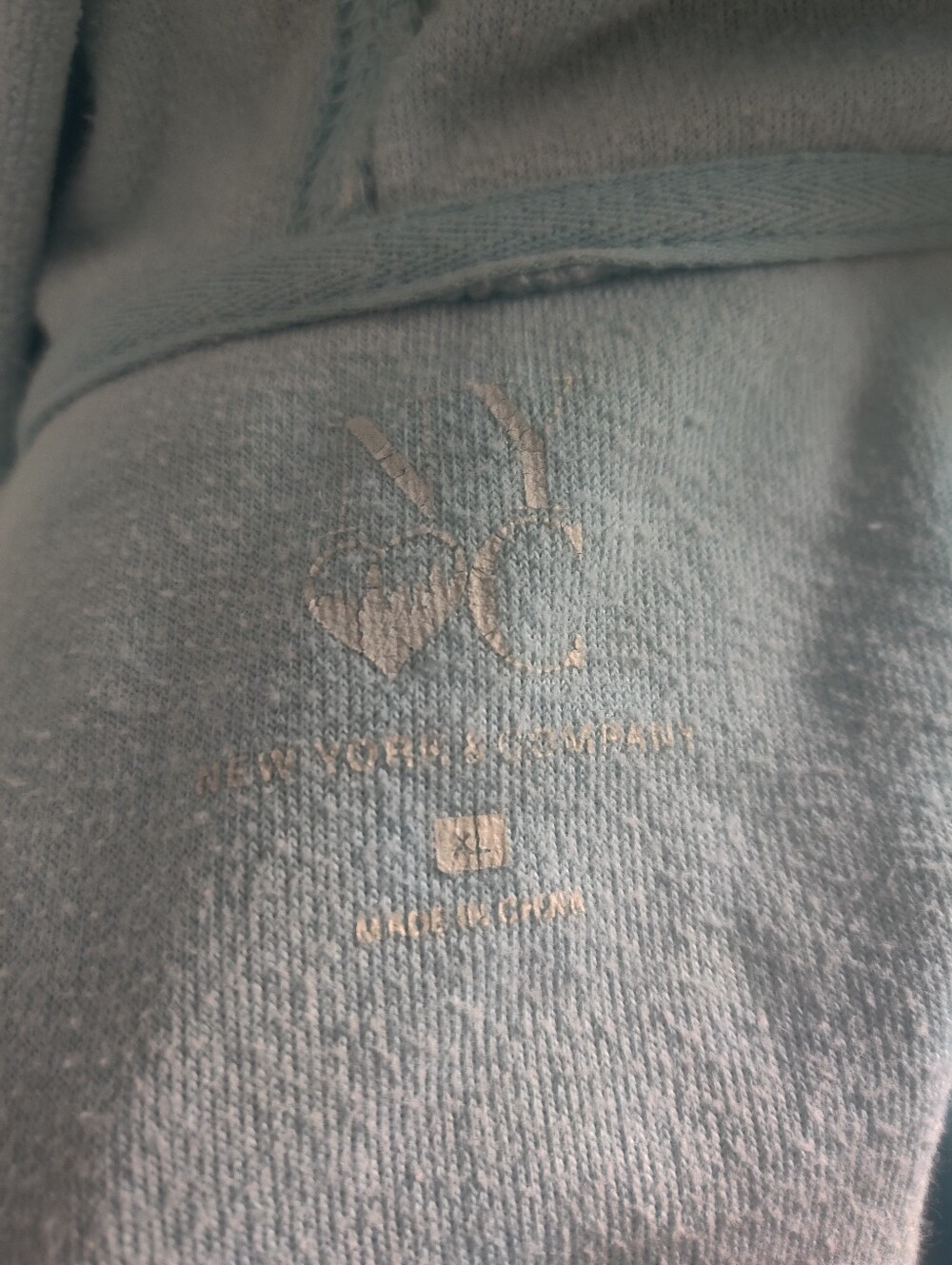 NY&Co. Womens Cozy Light sky blue Cotton-blend Hoodie Sweater Fall Athleisure_XL - Picture 8 of 11
